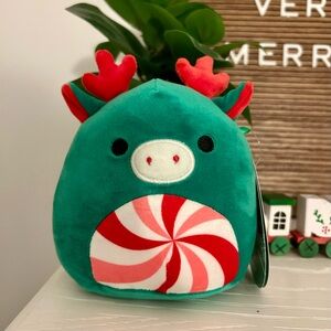 Squishmallows Green and Red Reindeer Stuffed Animal